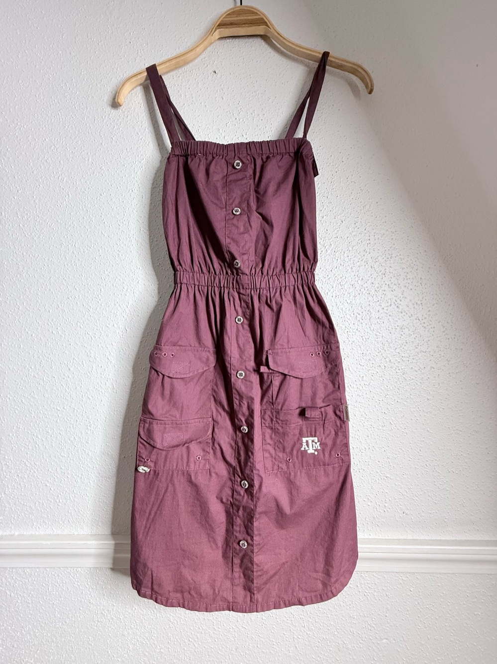 Columbia Maroon Button-Front Midi Dress